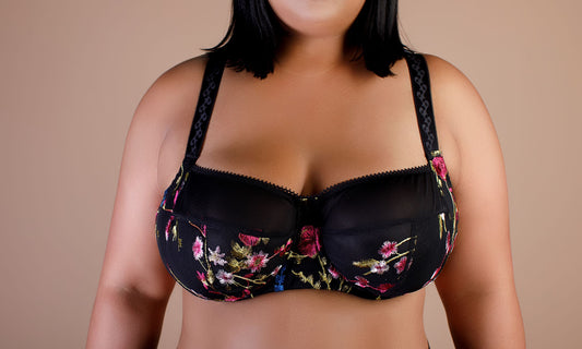 Floral Embroidered Lace and Tulle Bra
